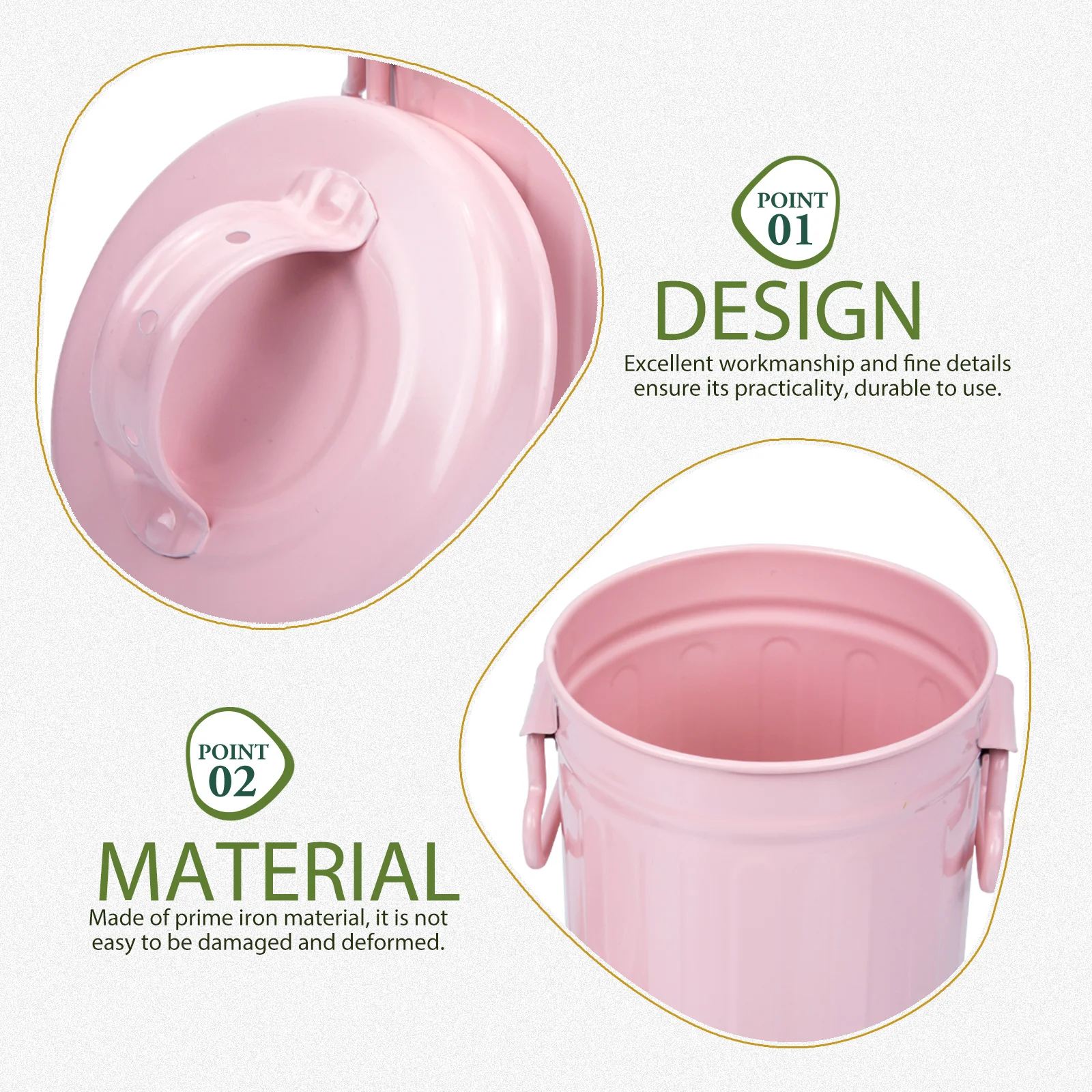 

Cartoon Iron Pen Holder Desktop Storage Bucket Pink Makeup Brush Container Metal Pen Organizer for Office Study Room