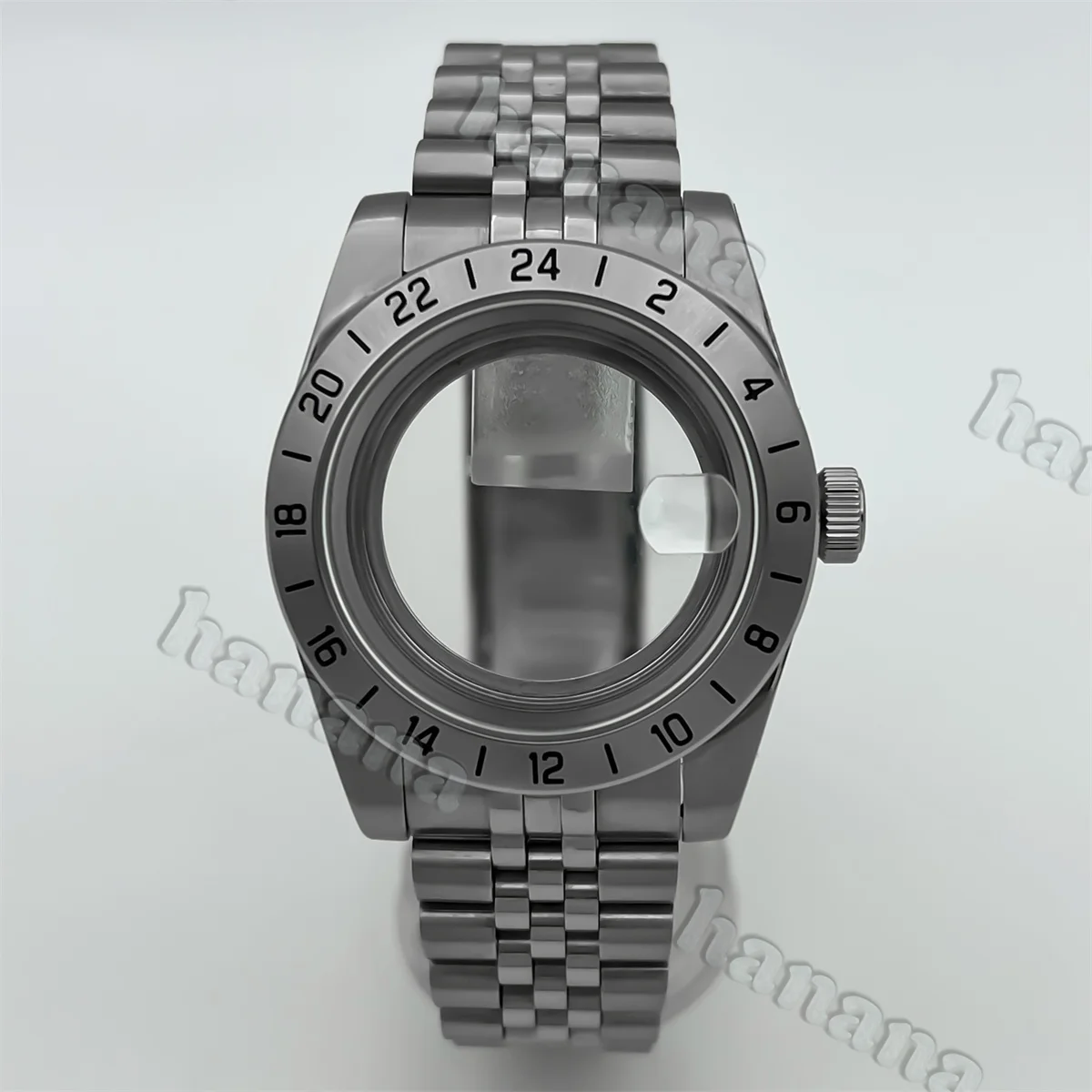 

BLIGER 39mm GMT Men's Watch case Stainless Steel bracelet Sapphire Glass waterproof 100m fit NH34 NH35 ETA2824 PT5000 movement