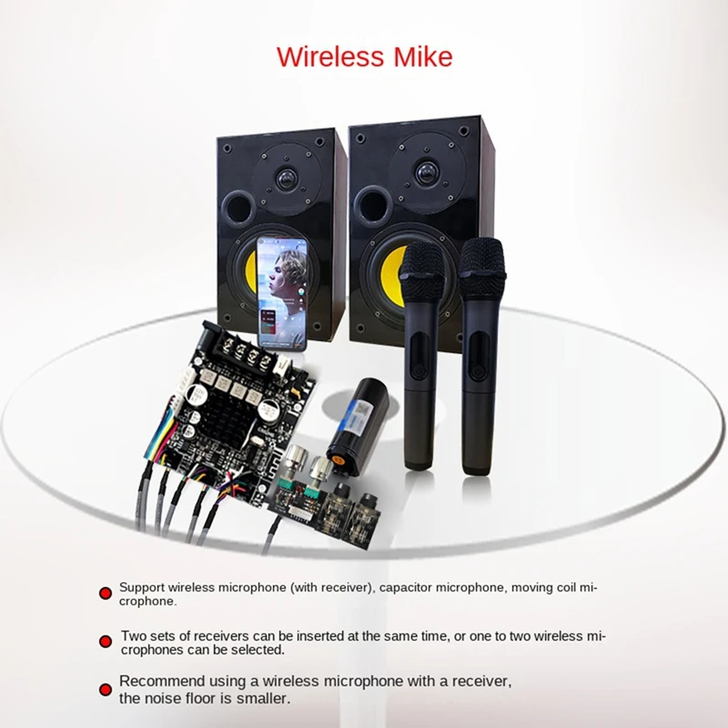 ZK-502HS KTV Microphone Audio Integrated Machine 2.0 Channel Bluetooth Amplifier Board 50W+50W, External Amplifier Board