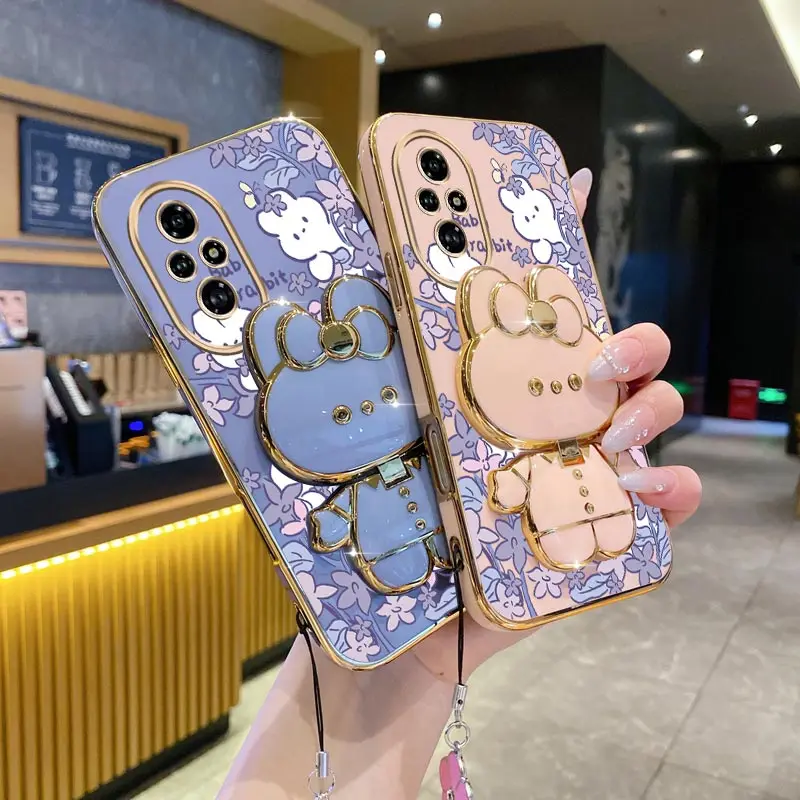 البرسيم حزام الحبل الطفل لطيف أرنب حامل هاتف الحال بالنسبة لهواوي الشرف 9X برو 60 70 80 90 100 200 300 برو الترا Y9s غطاء