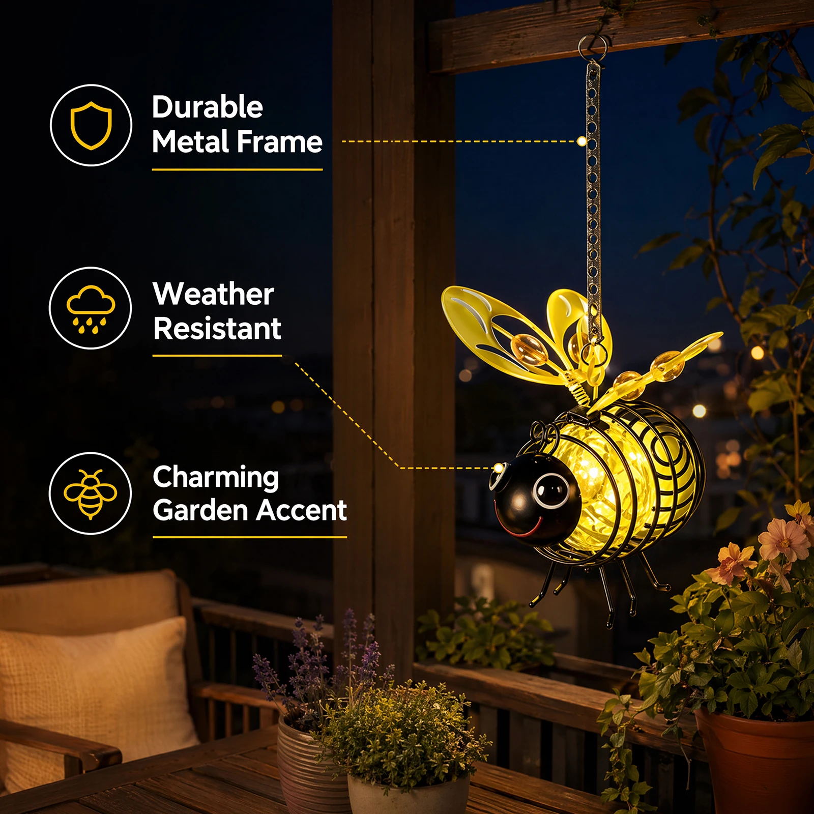 Hanging Metal Bees Lantern Ene - Yard Lighting Decor recension och pris