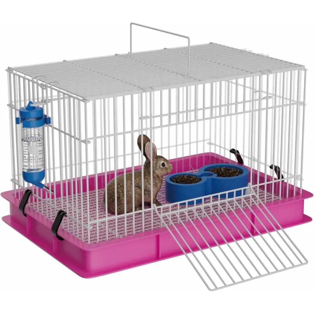 

Small Rabbit Cage Indoor, Guinea Pig Cages with Water Bottle & Food Dish, Bunny Enclosure for Hamster, Ferret, Rat, Chinchilla,