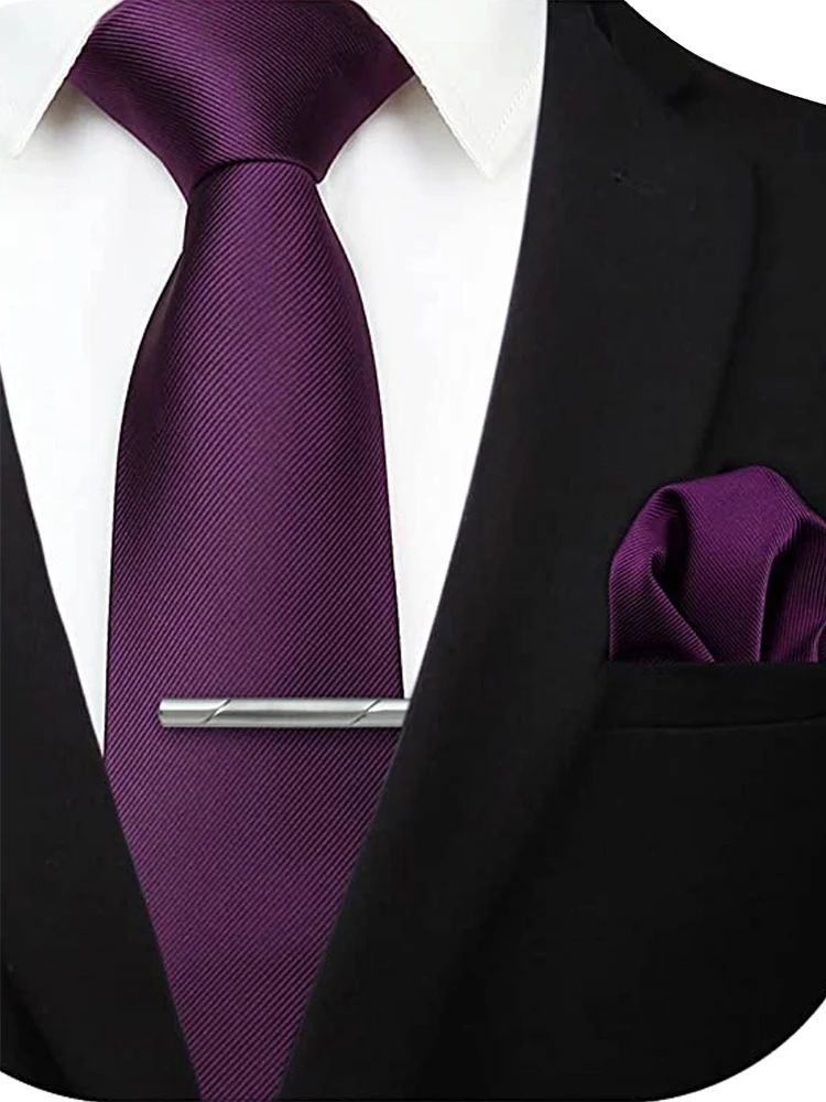 JEMYGINS Solide Grün Blau Männer Mode Krawatte Taschentuch Krawatte Clip für Smoking Zubehör Klassische Seide Luxus Krawatte für Mann Geschenk – Detail 6