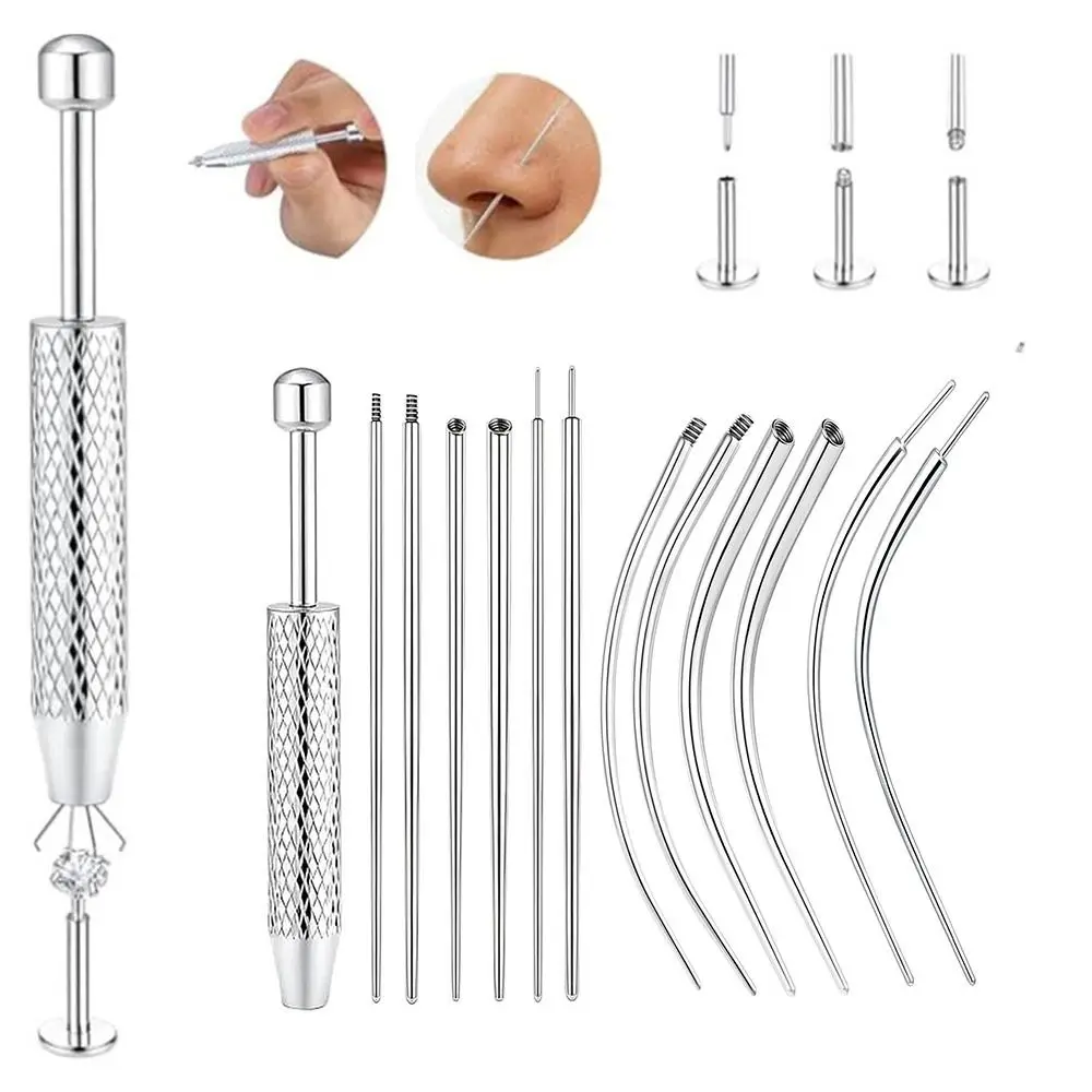 

Инструмент для прокола ушей из нержавеющей стали, профессиональный аппликатор для серег, набор для пирсинга, инструмент для установки серег