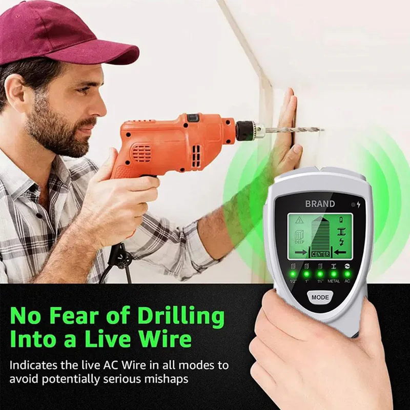 SH301 Pipe Finder Wall Detector Wall Stud Finder Sensor Hidden Line Finding Backlit AC Wood Metal Finder Cable Wires Tracker