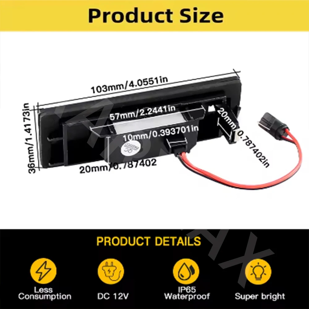 

2Pcs Car LED Signal Lights License Plate Lamp FoBMW 1/6 Series E81 E85 E86 E87 E63 E64 M6 Z4 F12 F13 F20 K48 X2 i3 White Car Lam