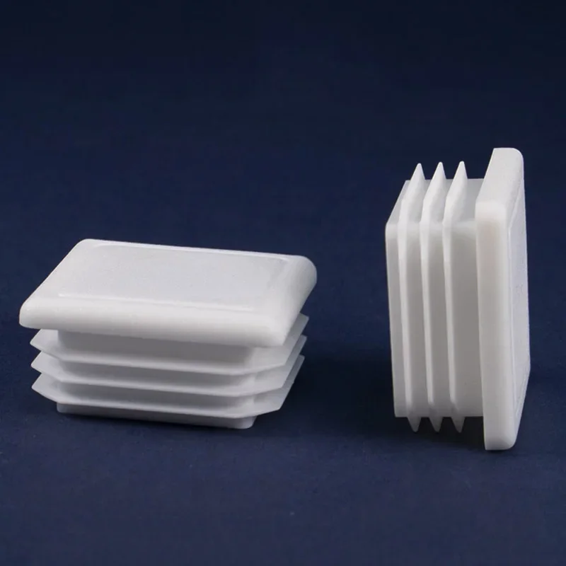 1-20pcs 흰색 사각형 직사각형 튜브 플러그 파이프 캡 플라스틱 캡 글라이드 삽입 블랭킹 엔드 플러그 25/30/32/38/38/40/50/60/70/80mm