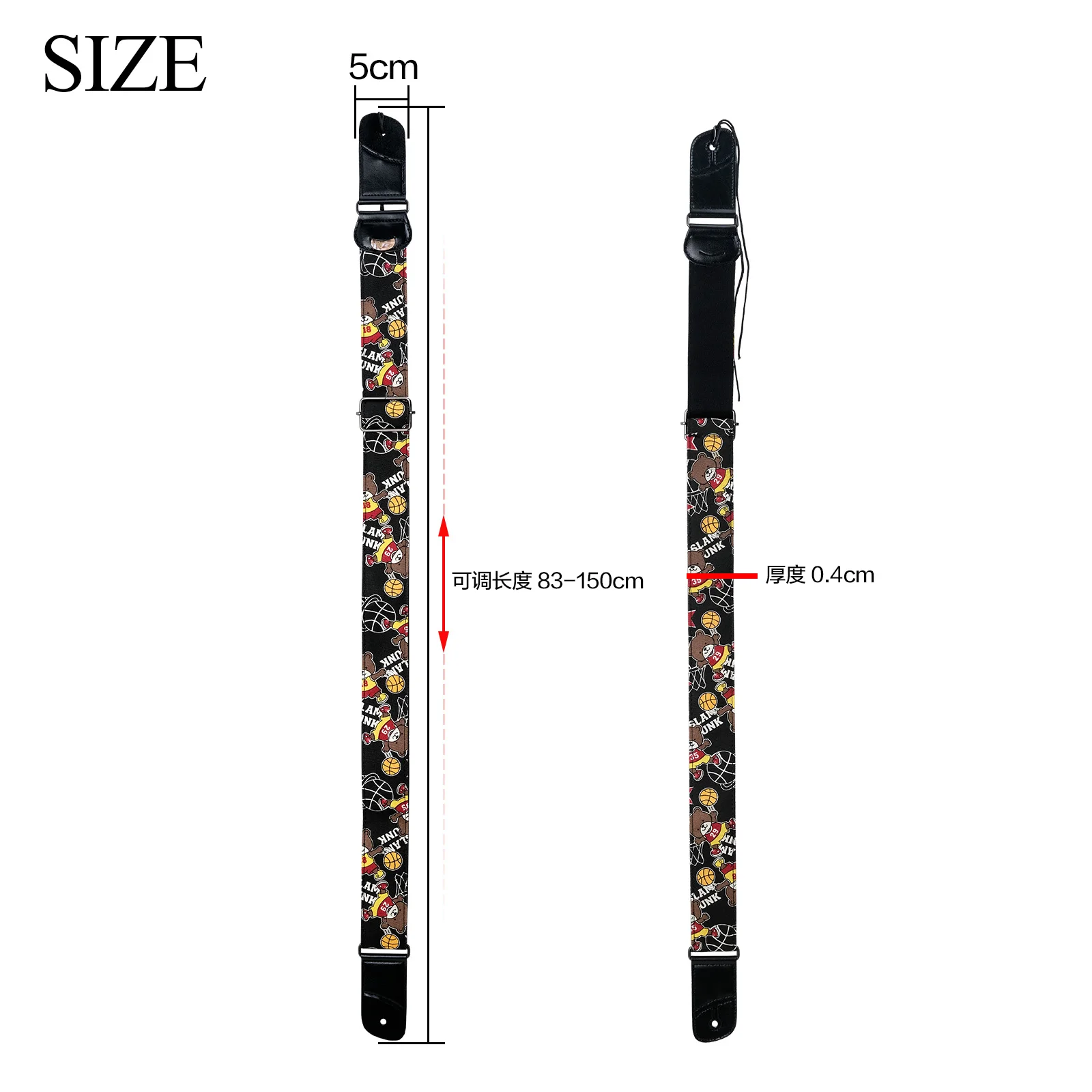Guitar Bass Strap Widened Adjustable Crossbody Shoulder Strap Embroidered Guitar Strap for Beginner Player Live Show Rehearsal