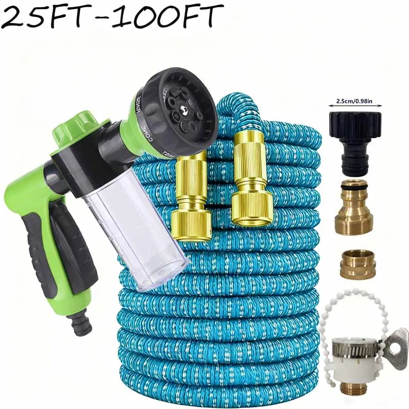 

Товары для садоводства, расширяемые волшебные шланги, водяные пистолеты для мойки автомобилей высокого давления, инструменты для орошения дома и сада, 25–200 футов