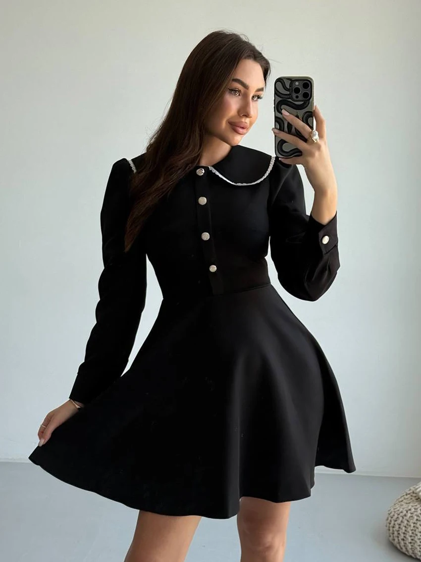 

Marthaqiqi зимняя женская одежда для сна с отложным воротником, ночные рубашки, пижамы с длинными рукавами, мини-платье, модная женская ночная рубашка, комфорт