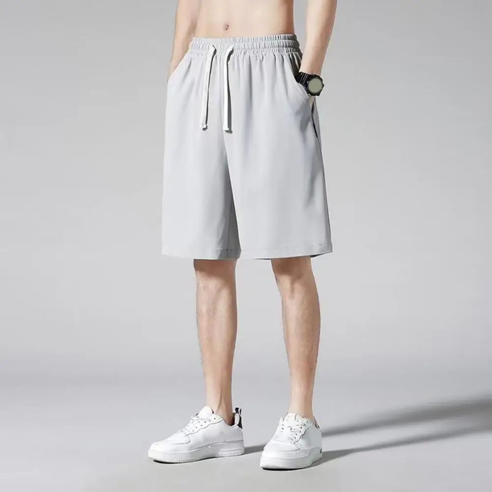 Lightweight Sports Shorts Men Shorts Men's Summer Sport Shorts with Elastic Waistband Ultra-thin Ice Silk Fitness Pants