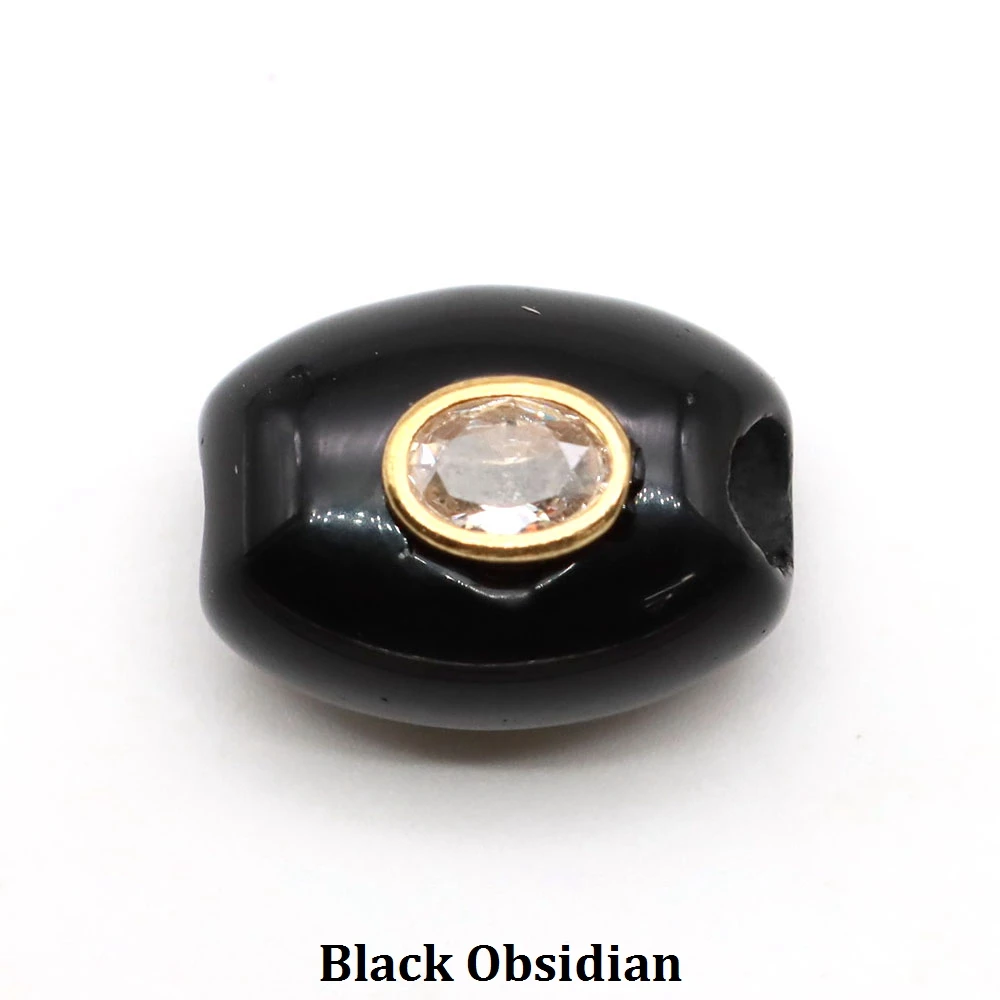 Barrel Shape Natural Stone Beads Inlaid Zircon Big Hole Loose Spacer Bead For Diy Jewelry Accessories 20x15mm image 3