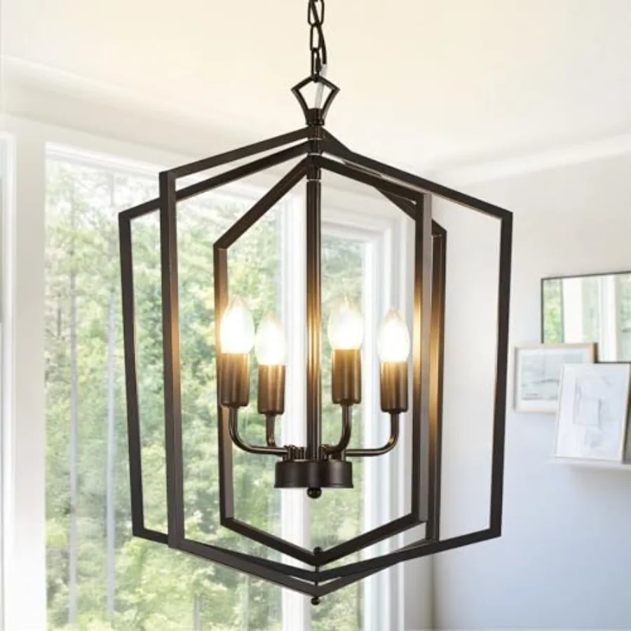 Farmhouse Industrial Chandelier Lantern Pendant Light