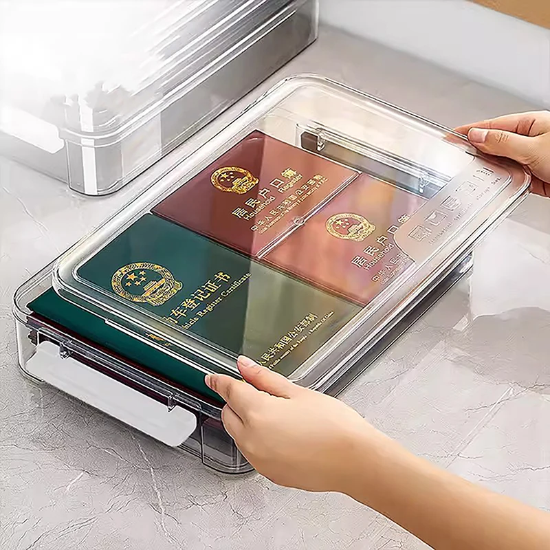 Thickened Large-capacity Desktop File Document Organiser Office Data Can Be Stacked Storage Box With Lid A4 Document Finishing