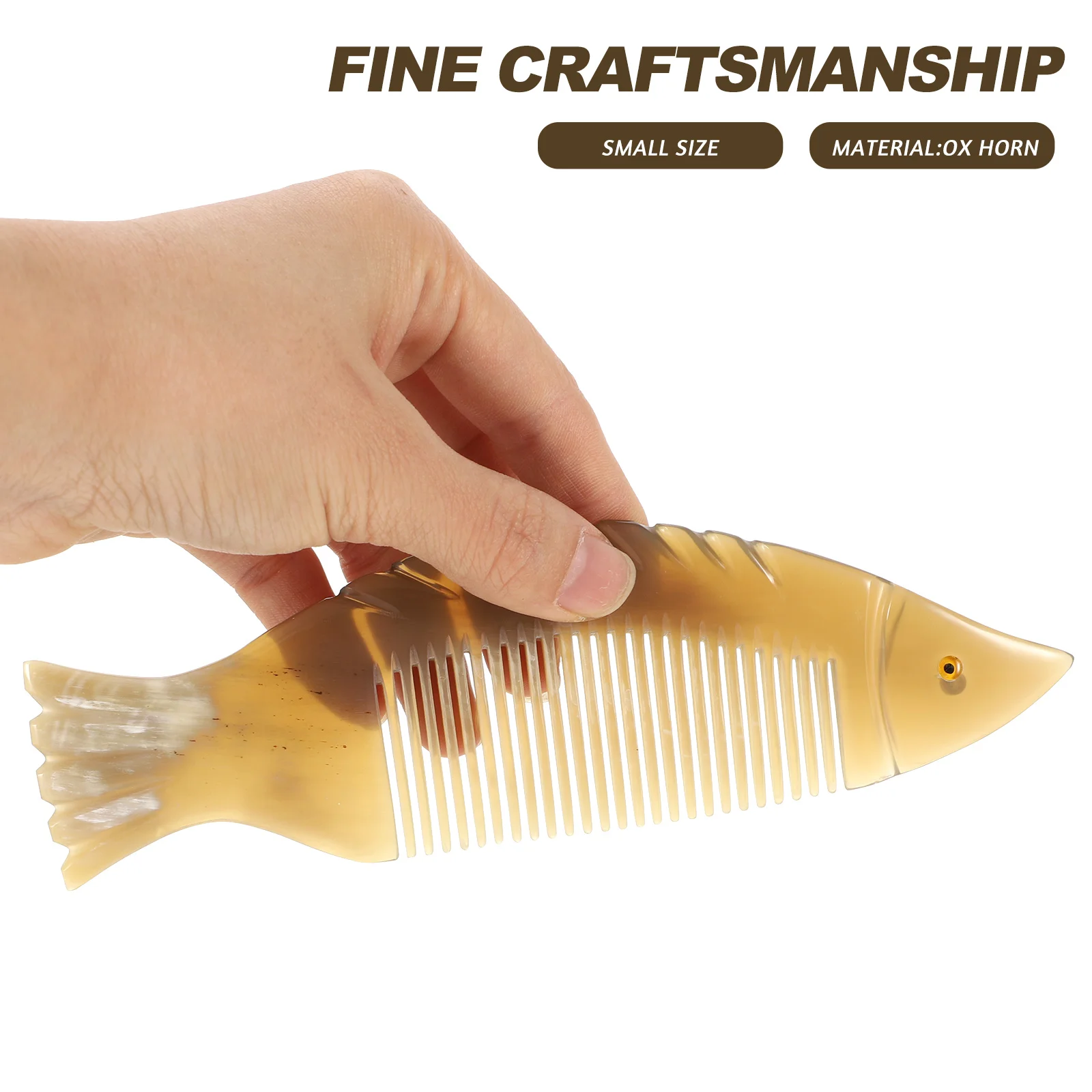 

Fish Shaped Horn Comb Anti-static Hair Comb for Women Fine Tooth Detangler Promotes Circulation Prevents Loss Portable Durable