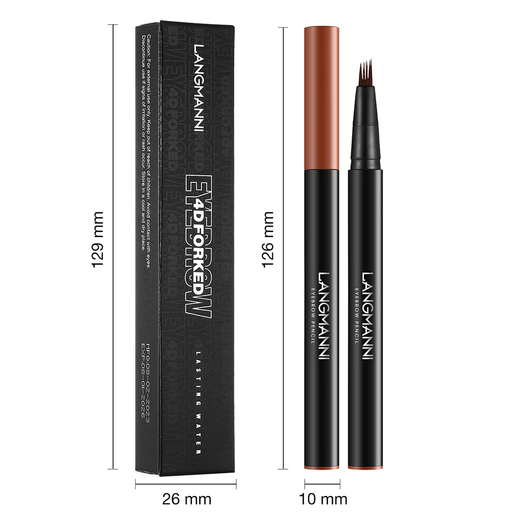 Verbesserte ultra feine 4 Klauen Augenbrauen stift weiche Bürste wasserdicht langlebigen flüssigen Augenbrauen stift 3 Farben Augenbrauen Liner Make-up