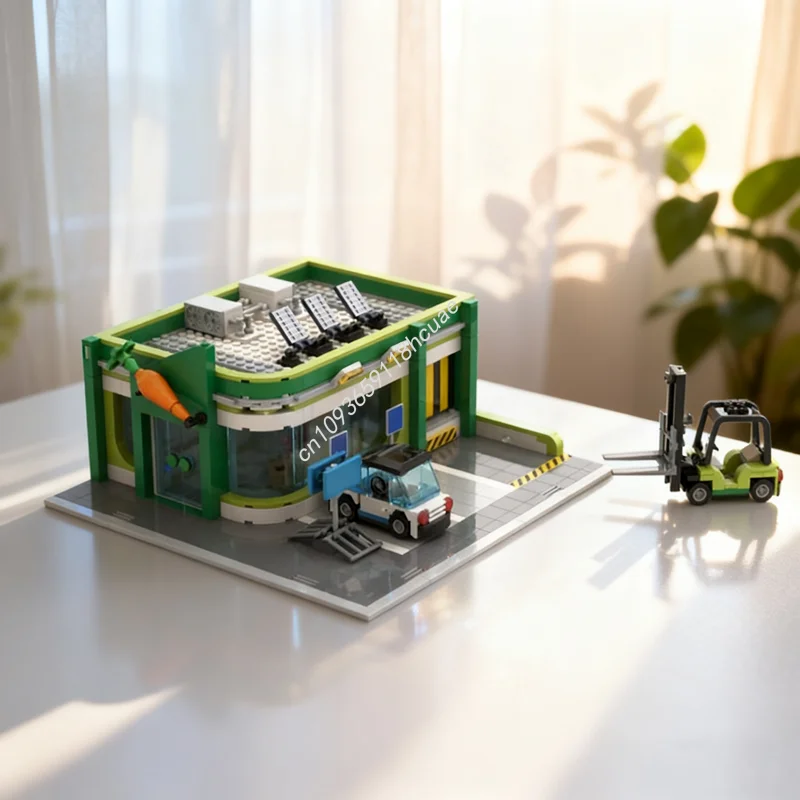 856 قطعة MOC متجر بقالة وحدات نموذج اللبنات العمارة لتقوم بها بنفسك فكرة هدية الكريسماس التعليم لعبة الطوب عيد ميلاد الاطفال #1