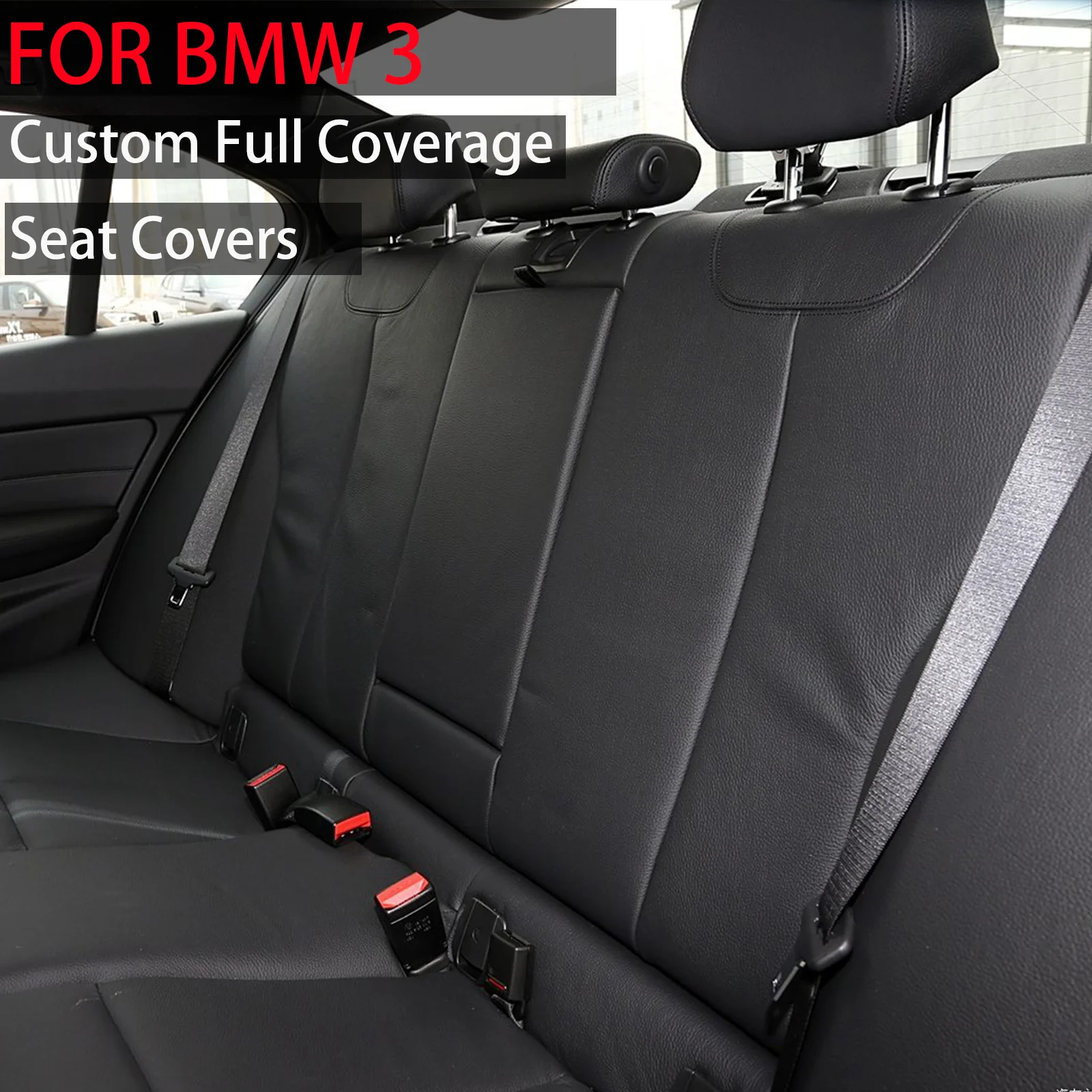 For BMW 3 Series Sedan F30 F31 2011 2012 2013 2014 2015 2016 2017 2018 Faux Leather Custom Car Seat Covers for 2 Front Seats