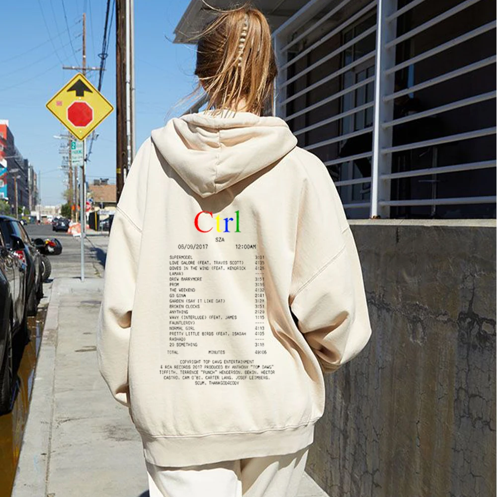 Singer Sza Ctrl Album Cardigan Hoodie Retro Clothing Simple Style With Text Prints Streetwear Gift For Sza Fans