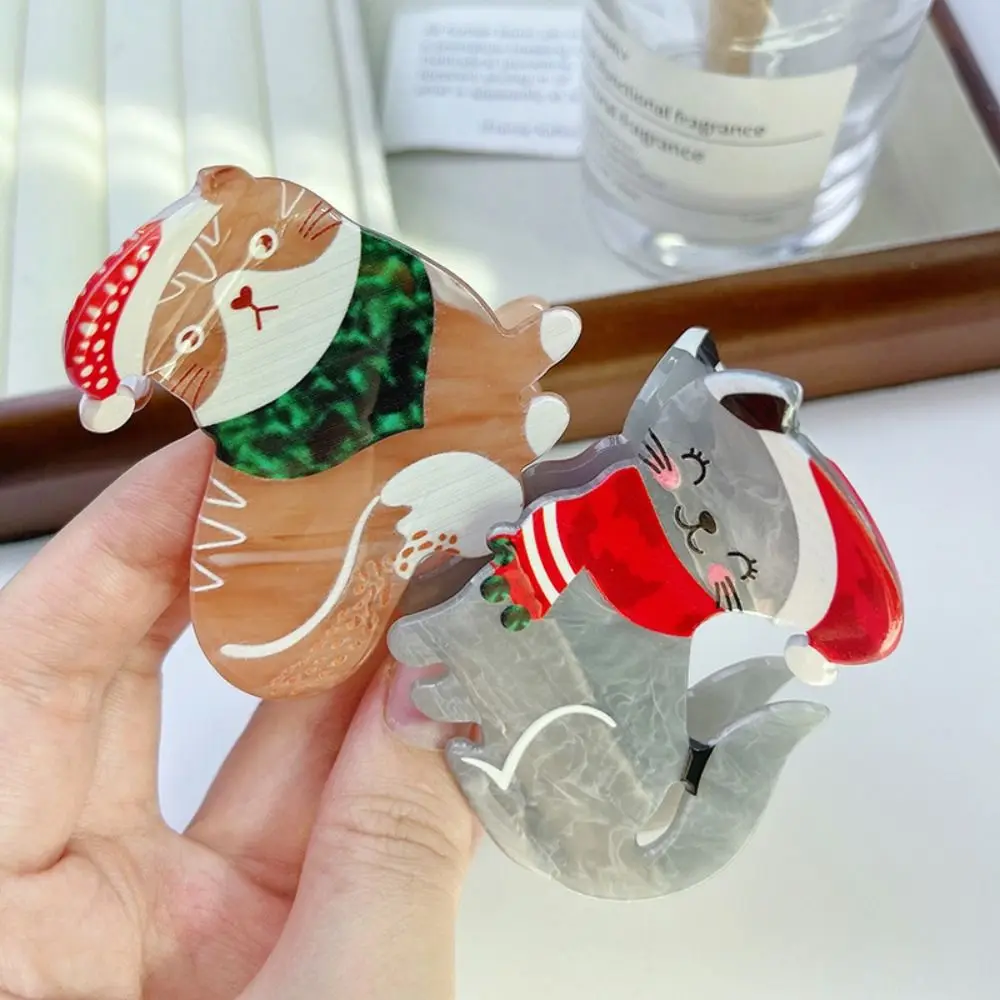 

Elegant Cat Cat Hair Claw Korean Style Mide Size Animal Shark Clip Headdress Ponytail Holder Acrylic Animal Hair Clip Party