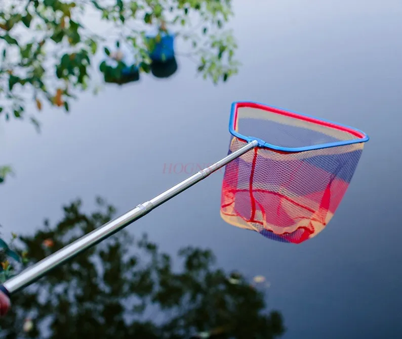 Verlengde Telescopische Hengel Roestvrijstalen Versterkte Visnet Visnet Driehoekige Netzak