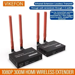 VIKEFON 1080P 5.8GHz 200M Wireless HDMI Transmitter Receiver Extender with IR Loop-Out For TV 1 TX-4 RX Audio Video Extender Kit