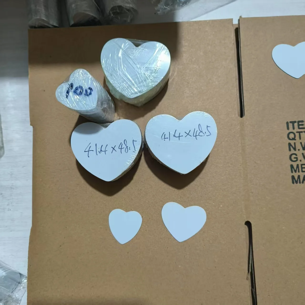 100pcs/lot Sublimation Blank Metal Plates Heart Aluminum Sheet Tags DIY Ptinting Transfer 0.45mm thickness