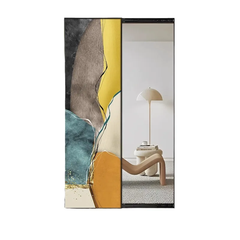Push and pull full-body mirror, decorative painting hidden living room corridor entrance hanging painting