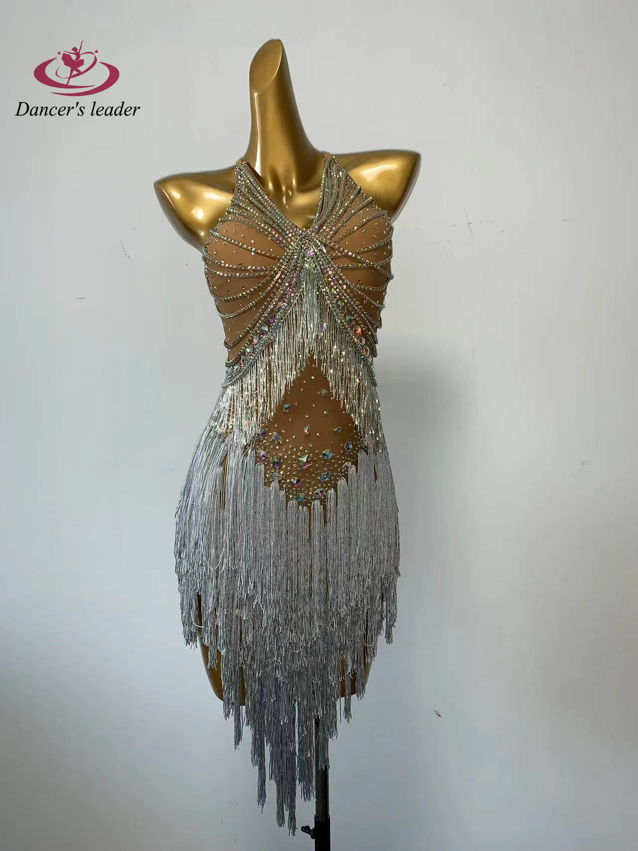 

Костюм для латиноамериканских танцев для женщин, взрослых и детей, высококачественное платье с бахромой и стразами на заказ, платье для выступлений по самбе