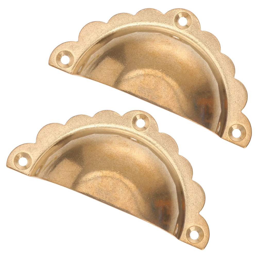 

Style 2Pcs Vintage Drawer Handles Beautiful Cupboard Pulls Brass Color Furniture Accessories