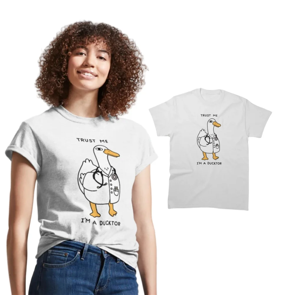 I'm A Ducktor Fashion Unisex Tees Zomer Mode Top Voor Vrouwen Afstuderen Schattige T-Shirt Comfortabele Hoge Kwaliteit Tops