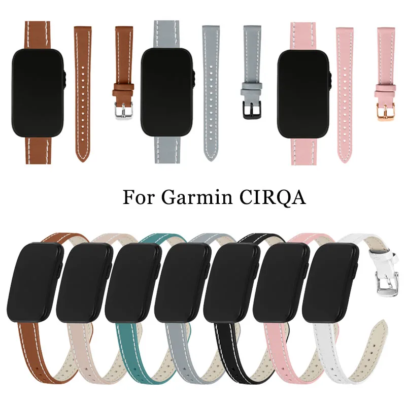14mm Slim Leather Watch Strap for Garmin CIRQA Smart Band Strap Fitness Tracker Strap for Garmin CIRQA Smart Band Accessory