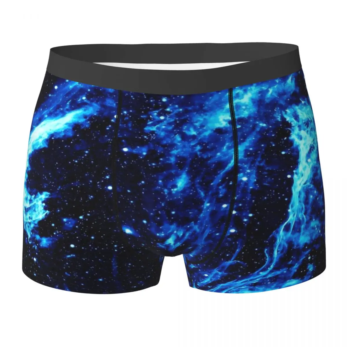 Space Print Underwear Abstract Art Blue Print Boxershorts Trenky Men's Panties Stretch Boxer Brief Birthday Gift