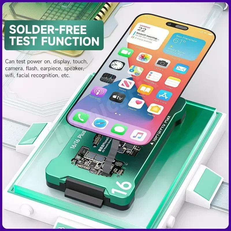 XZZ ISocket Motherboard Test Fixture Holder for IPhone 16 ProMax Series Logic Board Middle Layer Radio Frequency Function Tester