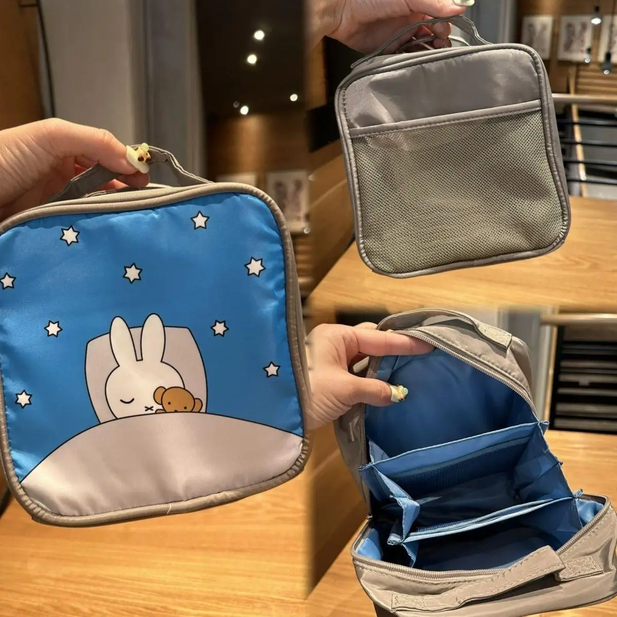 2025 ميفي Kawaii الكرتون حقيبة مستحضرات التجميل لطيف أنيمي أرنب متعددة الوظائف أحمر الشفاه حقيبة التخزين الفتيات الحلو حقيبة التخزين