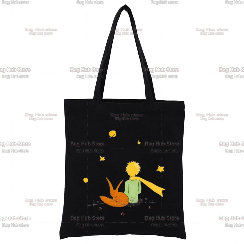 Little Prince Graphic Earth Space Harajuku Kawaii Cute  Shoulder Bag Canvas Bag Harajuku Shopper Bag Casual Summer Shoulder Bags