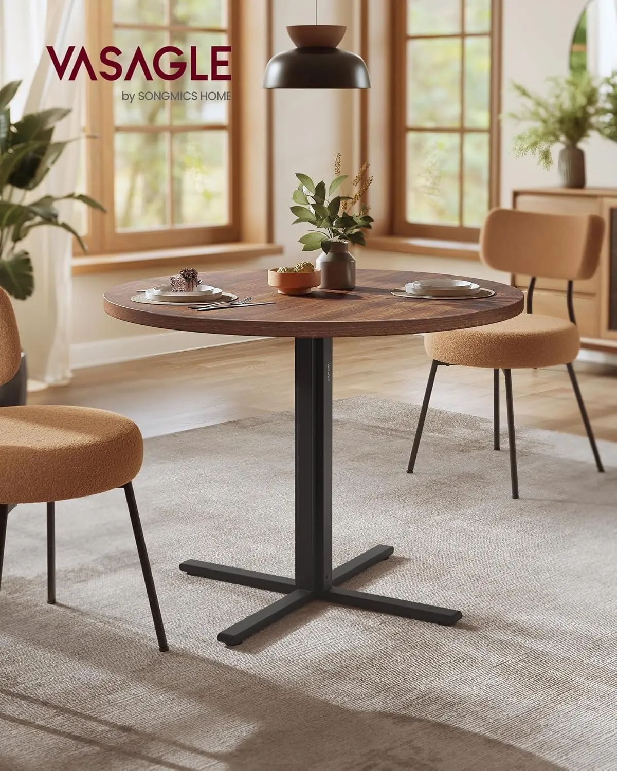 31.5-Inch Dining Table, Small Round Kitchen Table for 4 People