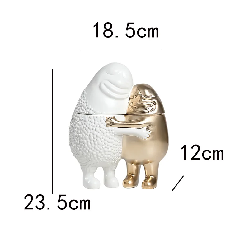 Light Luxury Embrace Ceramic Storage Jar Model Living Room Bedroom Entrance Art Candy Box Roman Column Decorative Jar Ornaments
