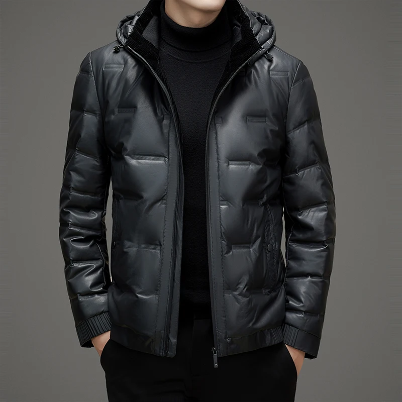 Casual 2024 Winter Men's Duck Down Jacket Outwear Loose Windproof&Waterproof Solid Warm Puffer Coats Oversized Top Down Clothing