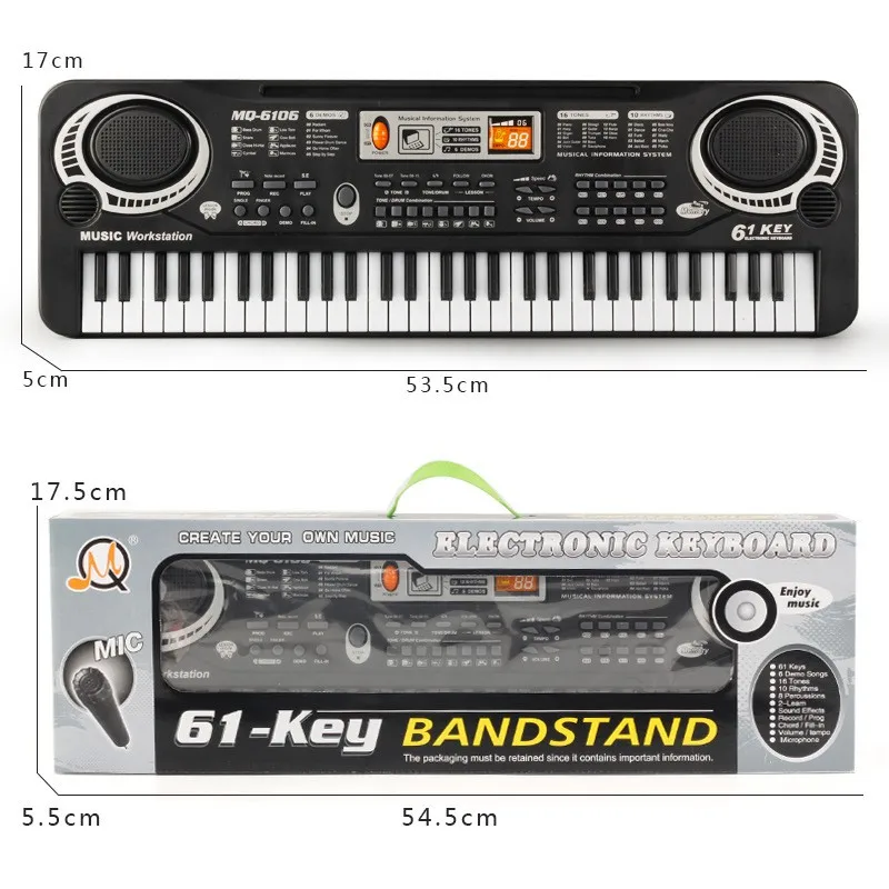 Children's 6-Key Electronic Piano Multifunctional  and Piano Early Eon Music Instrument Toy