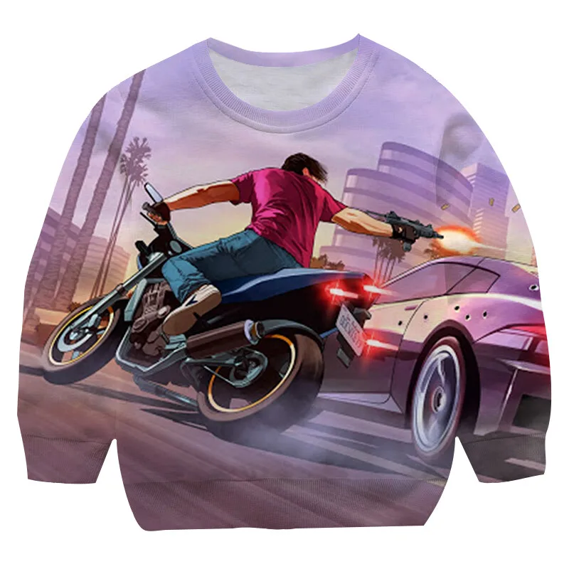 Grand Theft Auto 5 Pattern Sweatshirt 3d Printed Sweatshirts for Men and Women Pullovers Harajuku Unisex Tops