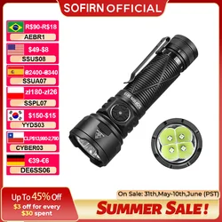 Sofirn SR15 Flashlight 4500LM SFT25R Powerful LED Light 21700 USB C Rechargeable 5V/3A Charge and Discharge Torch
