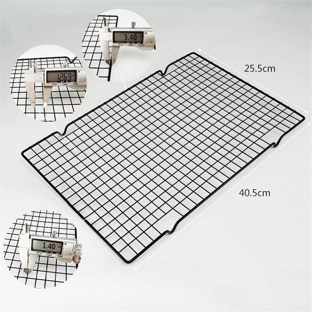 3Pcs Cake Cooling Rack, Black Carbon Steel Bread Drying Net, Baking Tool, Non Stick Cooling Net, Baking Tray, Net Rack B