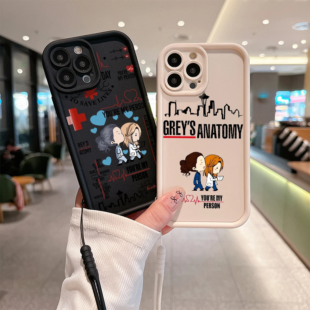 Greys Anatomy You Are My Person Phone Case for IPhone 15 14 13 12 11 Pro Max XR XS X 8 Plus Soft TPU Back Cover With Hand Strap