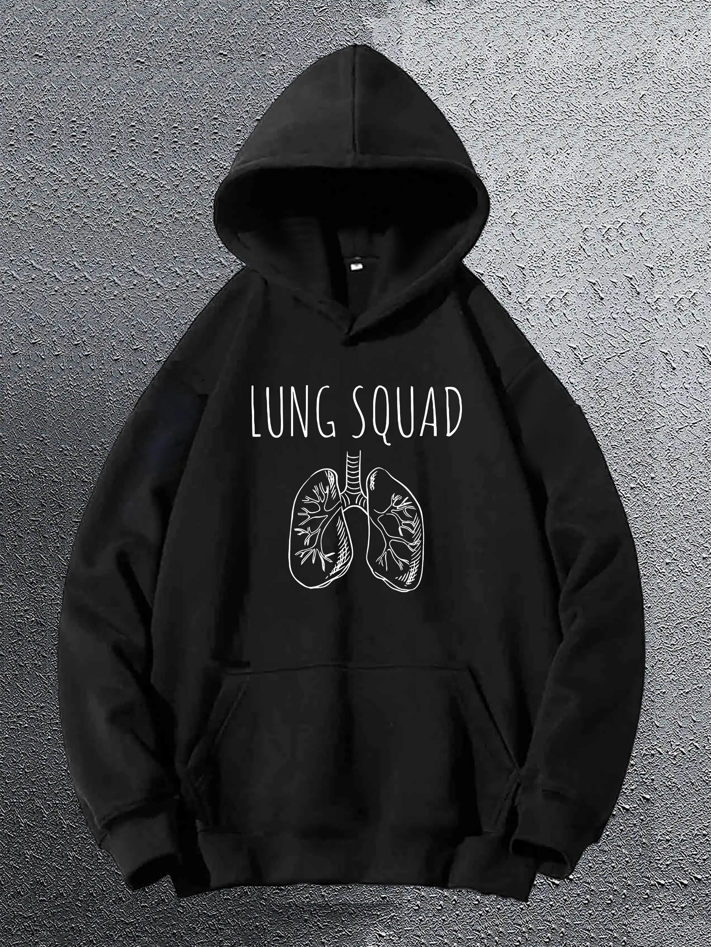 

Lung Squad Graphic Printing Autumn and Winter Pure Cotton Men's and Women's Hoodies Casual Outdoor Street Sports Training Brand
