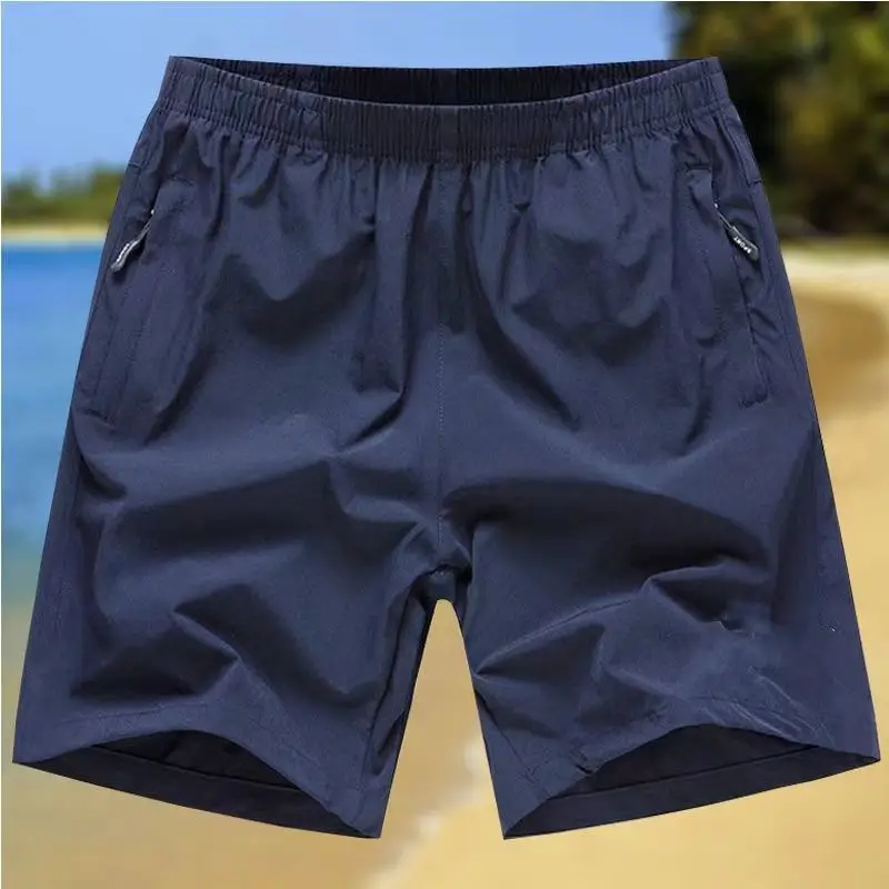 

Мужские летние свободные дышащие быстросохнущие эластичные спортивные брюки-капри для пляжа, прямые повседневные брюки