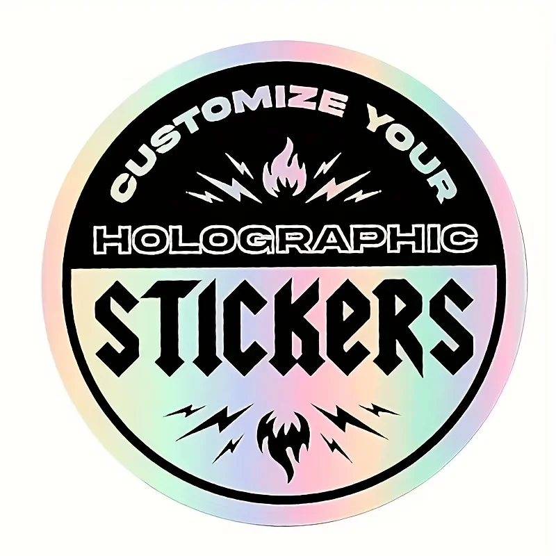 

Customizable Holographic Stickers with Logos Laser Silver Surface for Laptops Skateboards Cars Suitable for Weddings