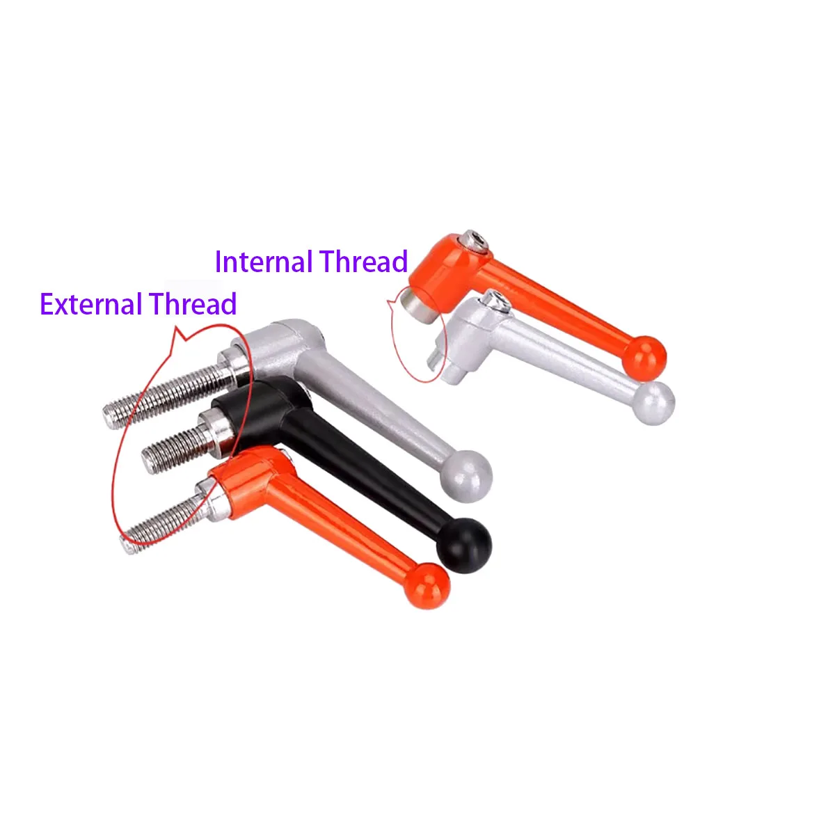 Ball Head Adjustable Clamp Lever Handle Solid 7-Shape Handle M6 M8 M10 M12 for Machine Tools