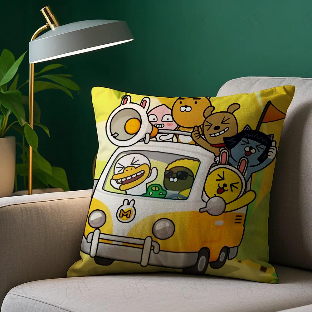 Expression package K-KAKAO Pillow Case Anti-dustmite Pillow Invisible zipper silky short plush Sofa cushion cover