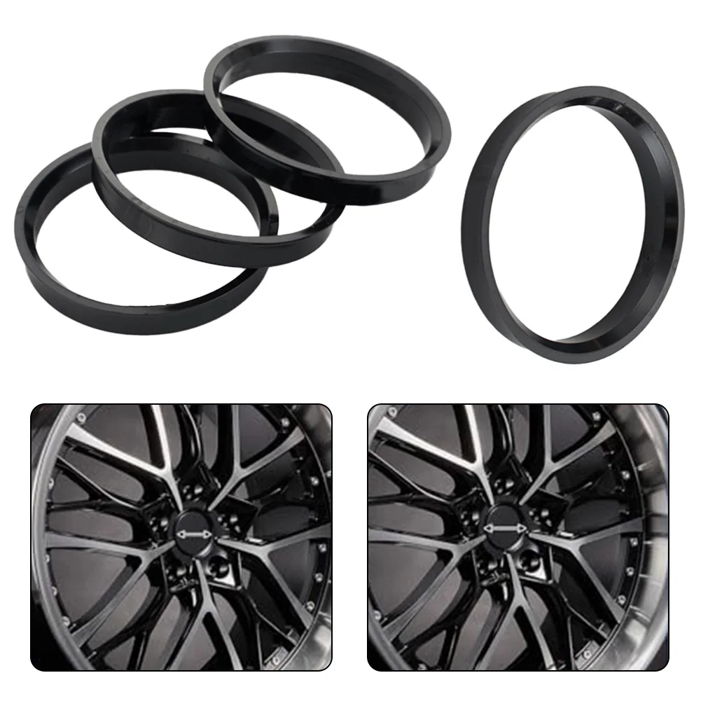 4x Auto Wheel Rim Center Rings Decorative Rings Plastic 66.6-57.1 Aluminum Alloy Wheel Bore Center Spacer Ring Car Accessories